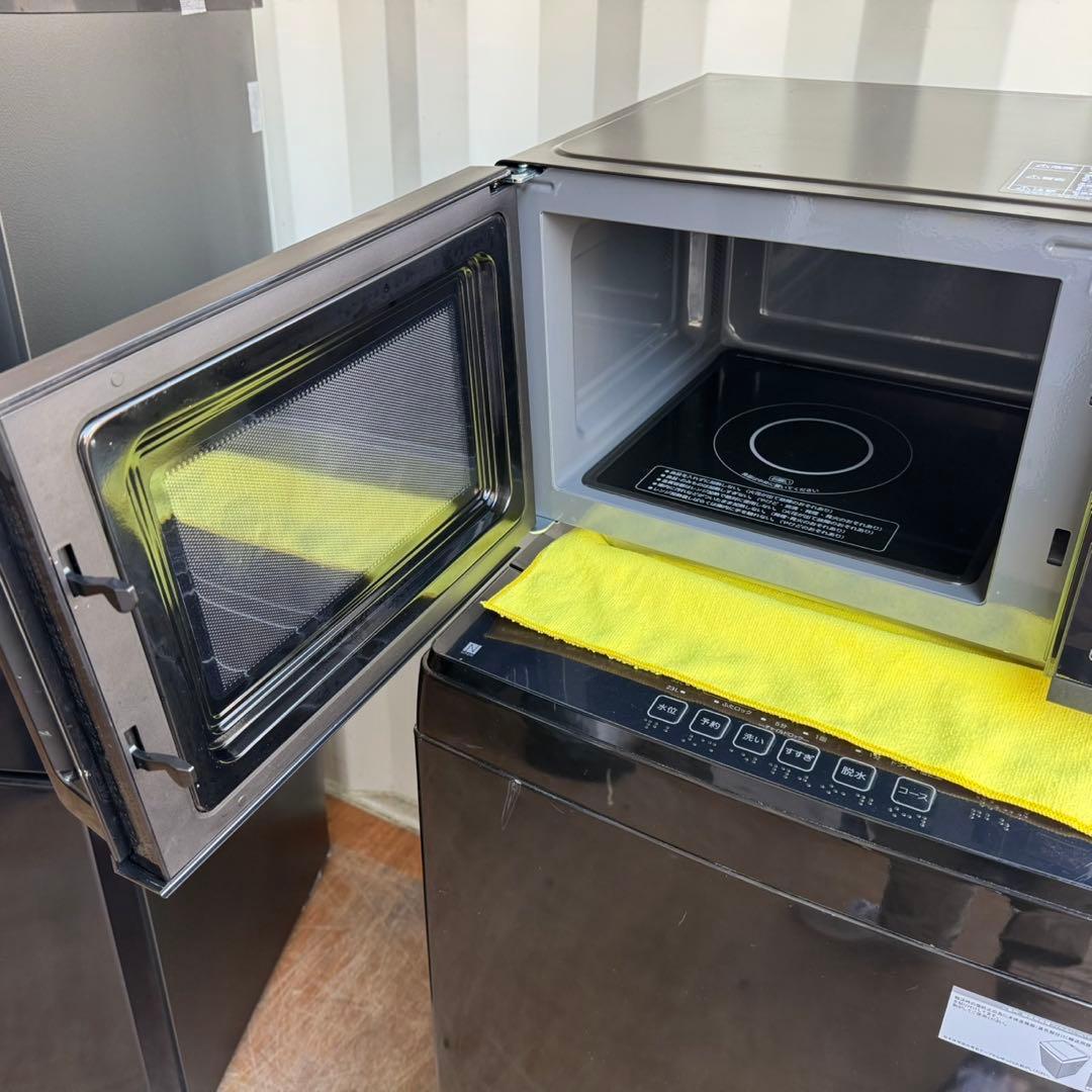 53⭐️2023.21年製美品★冷蔵庫　洗濯機　電子レンジ　家電セット　黒ブラック