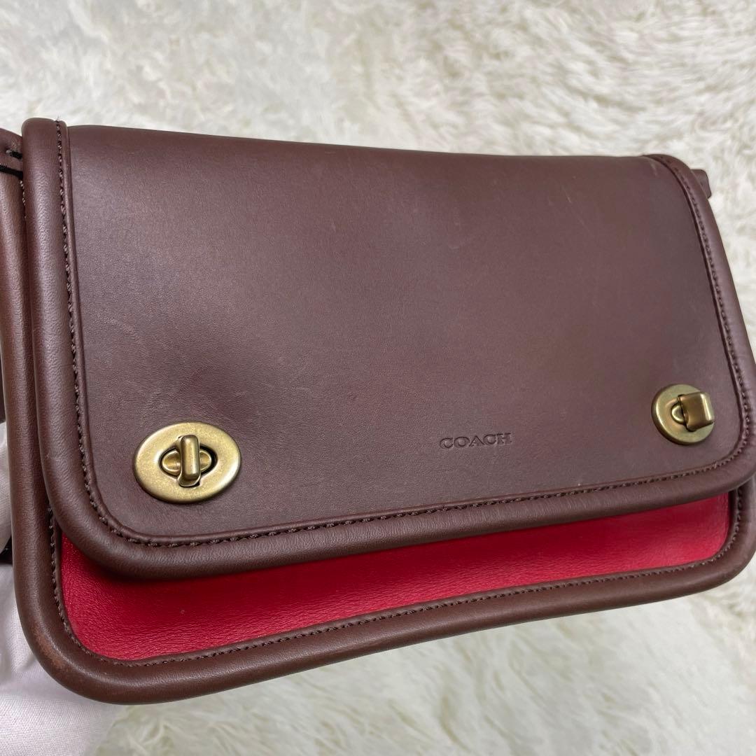 COACH コーチ ボディバッグ 70989 レザー ブラウン レッド レガシー