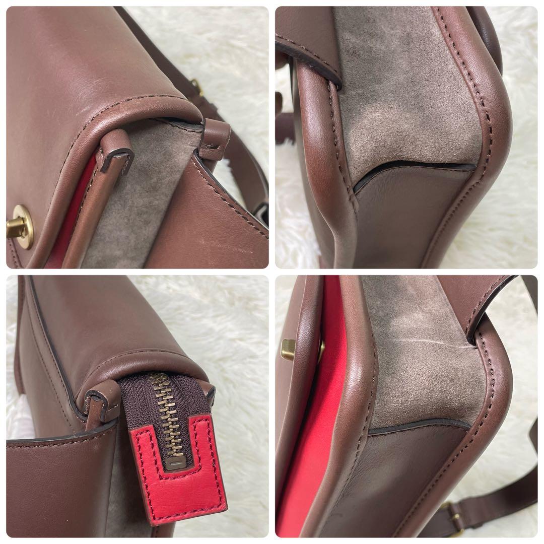 COACH コーチ ボディバッグ 70989 レザー ブラウン レッド レガシー