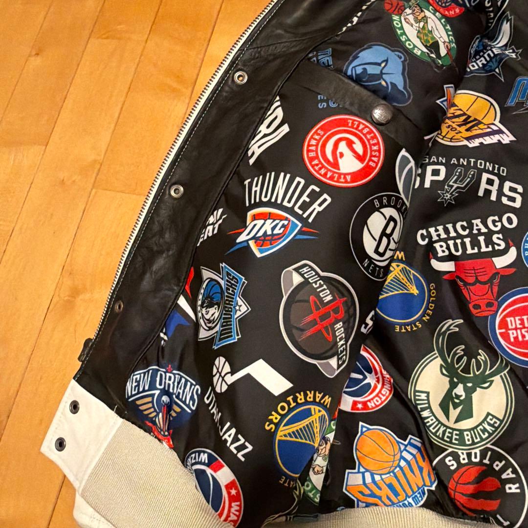 AVIREX x NBA 初コラボ　ホワイト レザージャケット Lサイズ