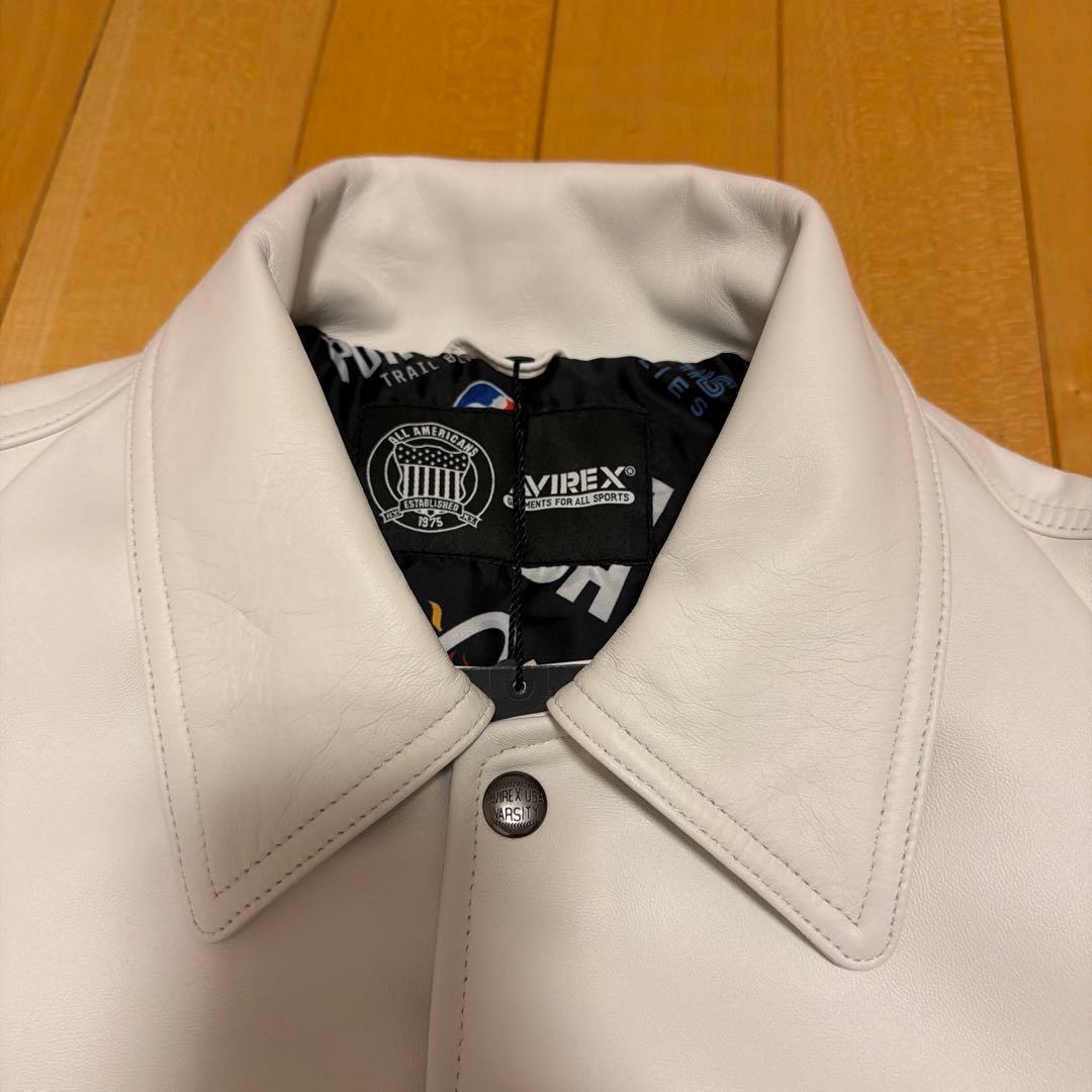 AVIREX x NBA 初コラボ　ホワイト レザージャケット Lサイズ