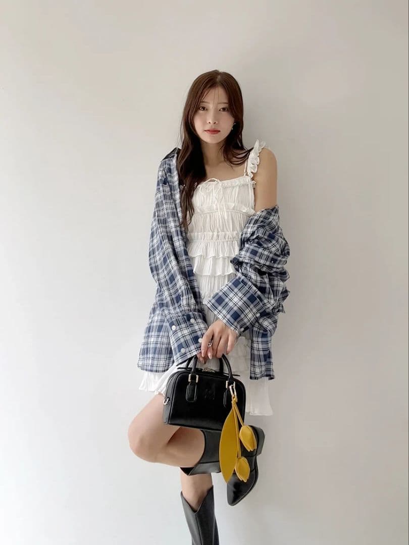 【新品タグ付き】スナイデル　ワッシャープリーツキャミソール　ホワイト