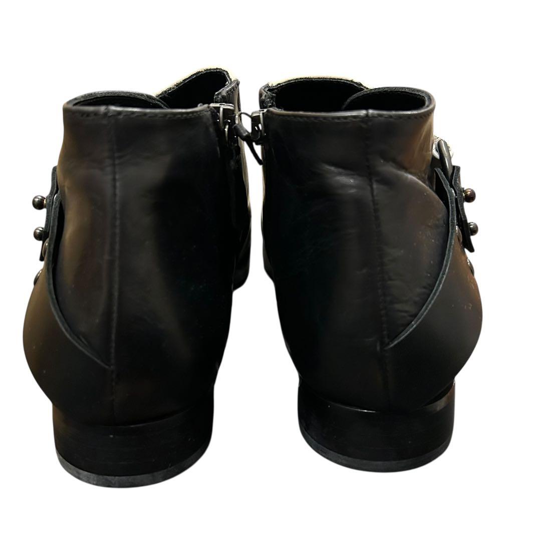 新品未使用　MCQ マックイーン　ポインテッドトゥ　ブーティ　モノトーン　革靴