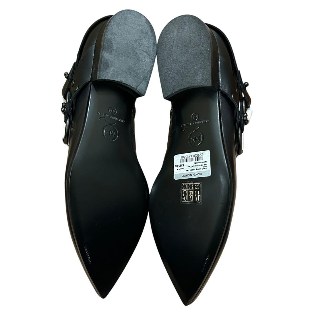 新品未使用　MCQ マックイーン　ポインテッドトゥ　ブーティ　モノトーン　革靴