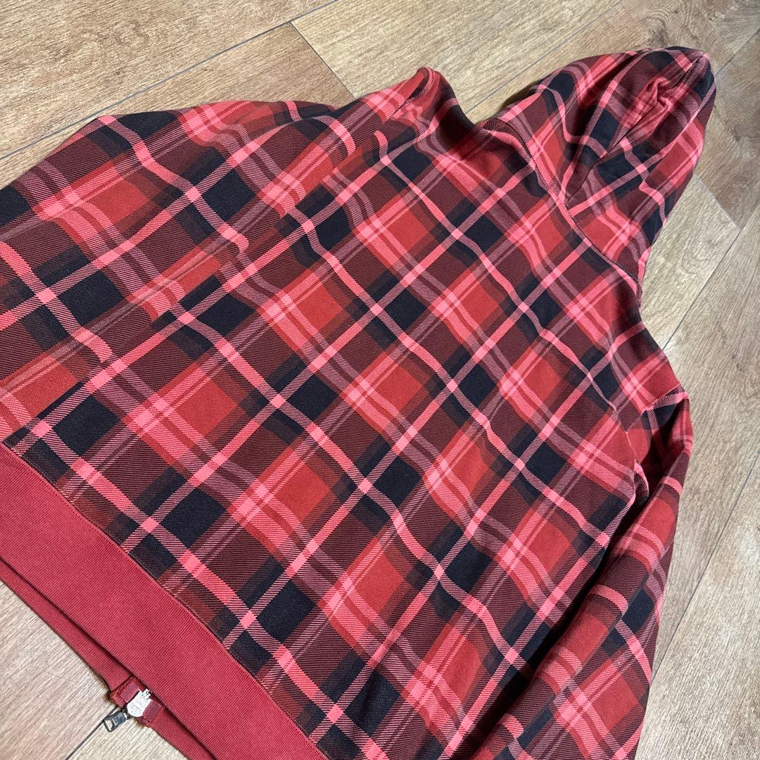 A BATHING APE チェック　ジップパーカー SIZE L