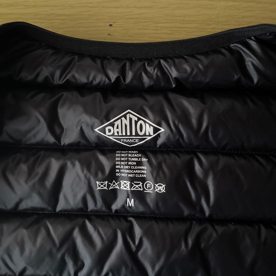 【DANTON / ダントン】インナーダウン クルーネック ベスト ブラック　M