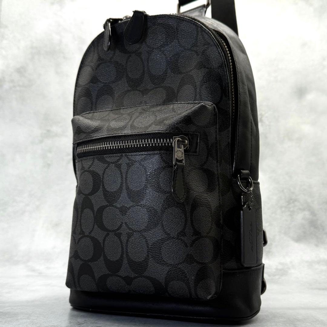 COACH コーチ ボディバッグ PVC クロスボディ ブラック 黒 メンズ