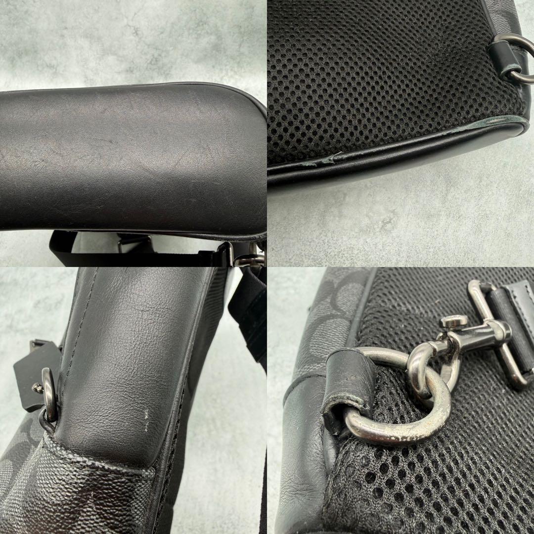 COACH コーチ ボディバッグ PVC クロスボディ ブラック 黒 メンズ