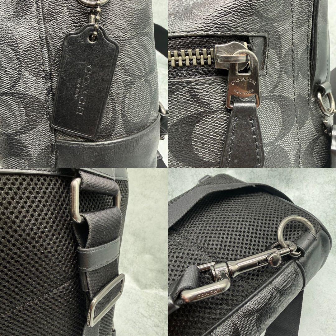 COACH コーチ ボディバッグ PVC クロスボディ ブラック 黒 メンズ