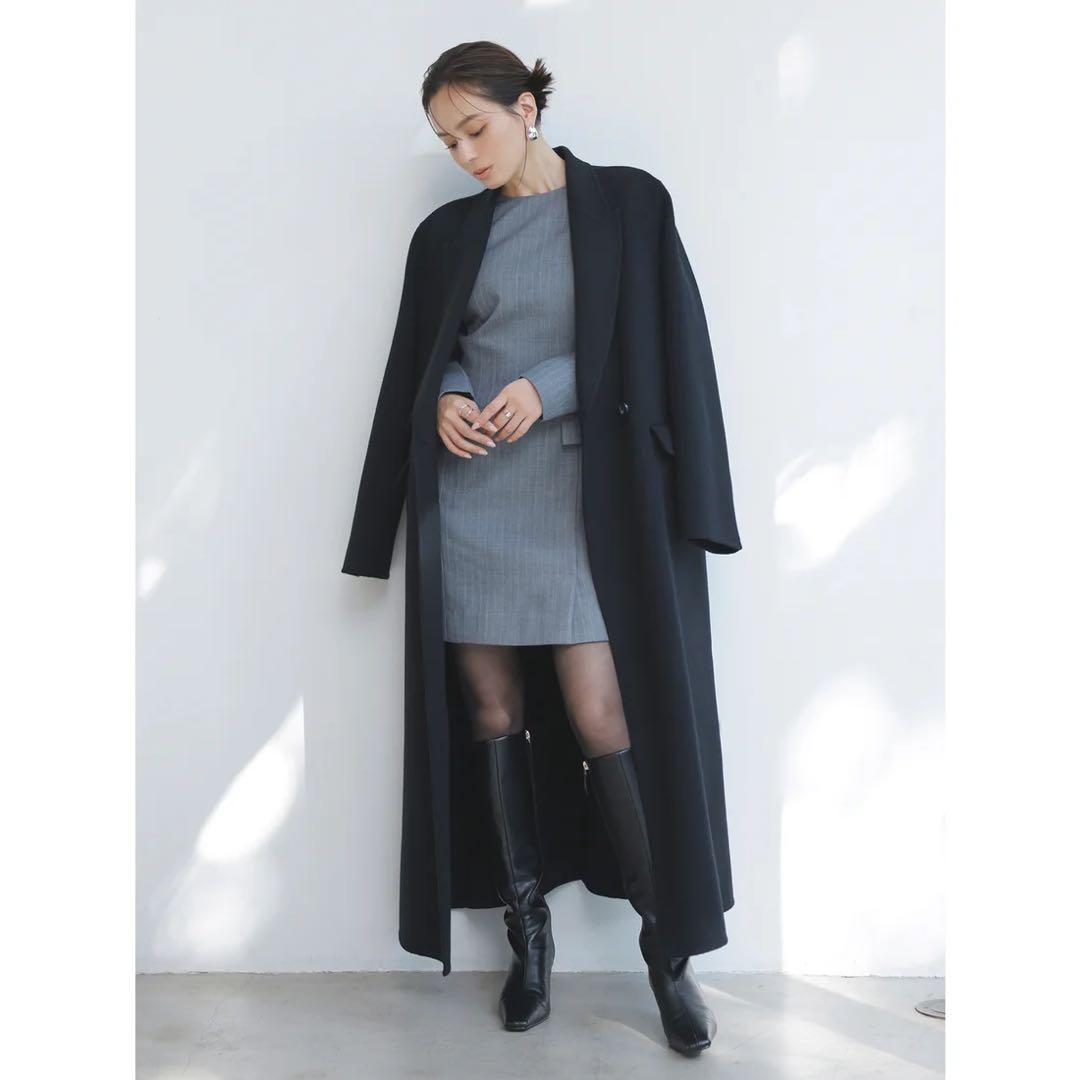 anuans パネルラインミニワンピース グレー　M