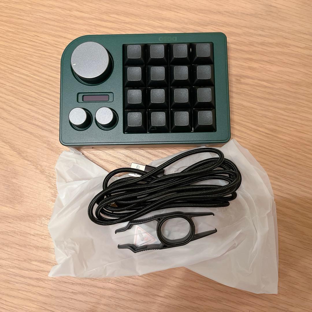 DOIO KB16 グリーン マクロキーボード（ノブ付き）／左手デバイス