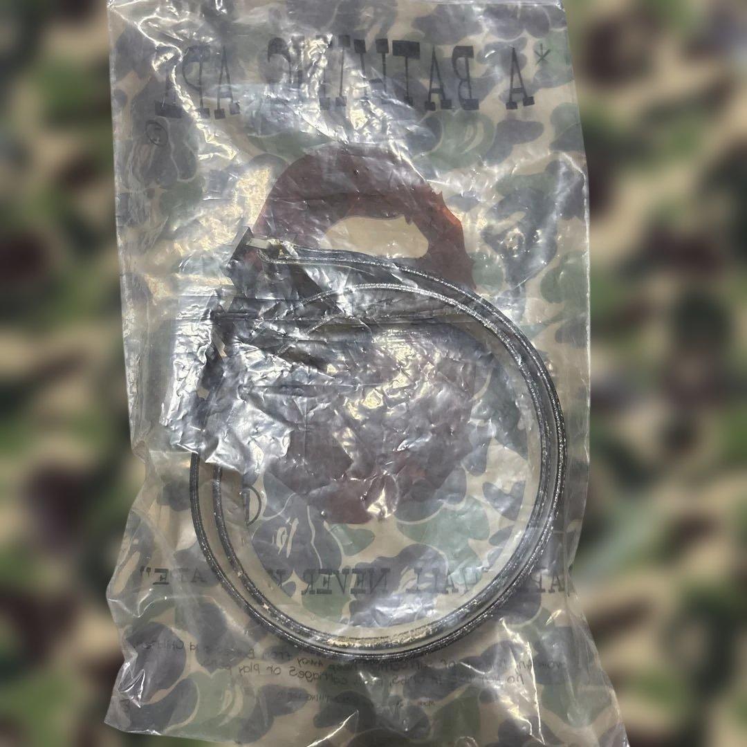 BAPE ラインストーンバックルブラックマルチカモ柄 ベルト　M