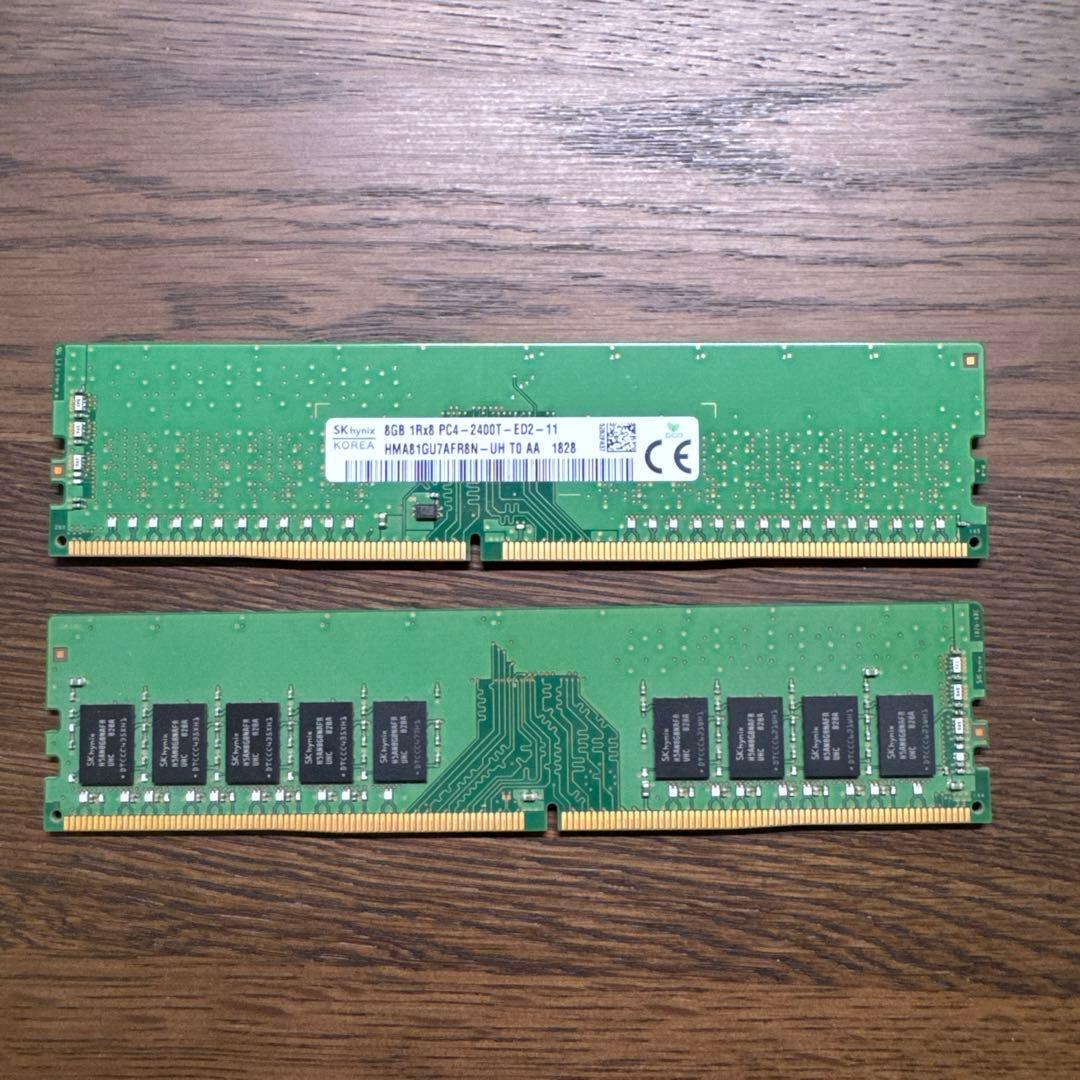 SK Hynix 8GB DDR4 メモリ PC4-2400T×2枚(16G)