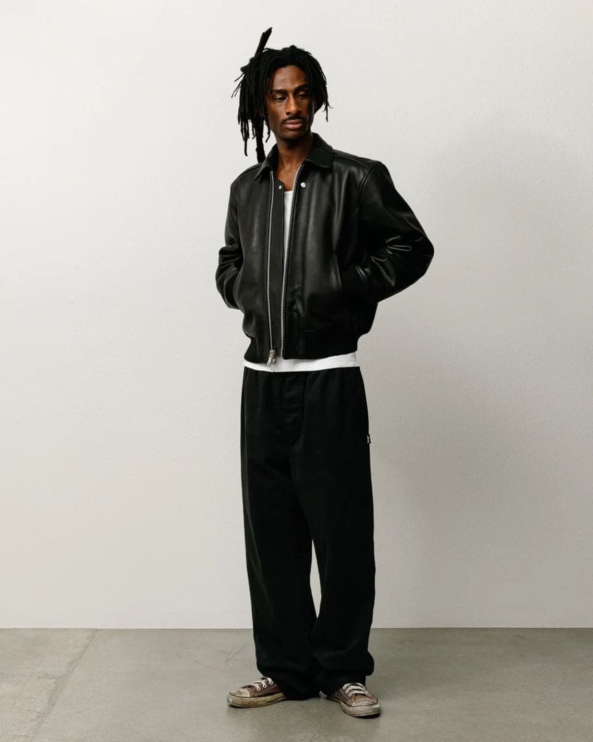 週末限定価格 25aw STUSSY LEATHER FLIGHT JACKET