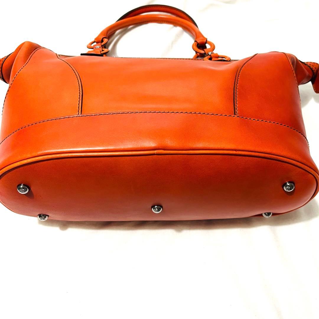 【美品】TOD'S カーフ レザー ハンド トート バッグ ショルダー 大容量