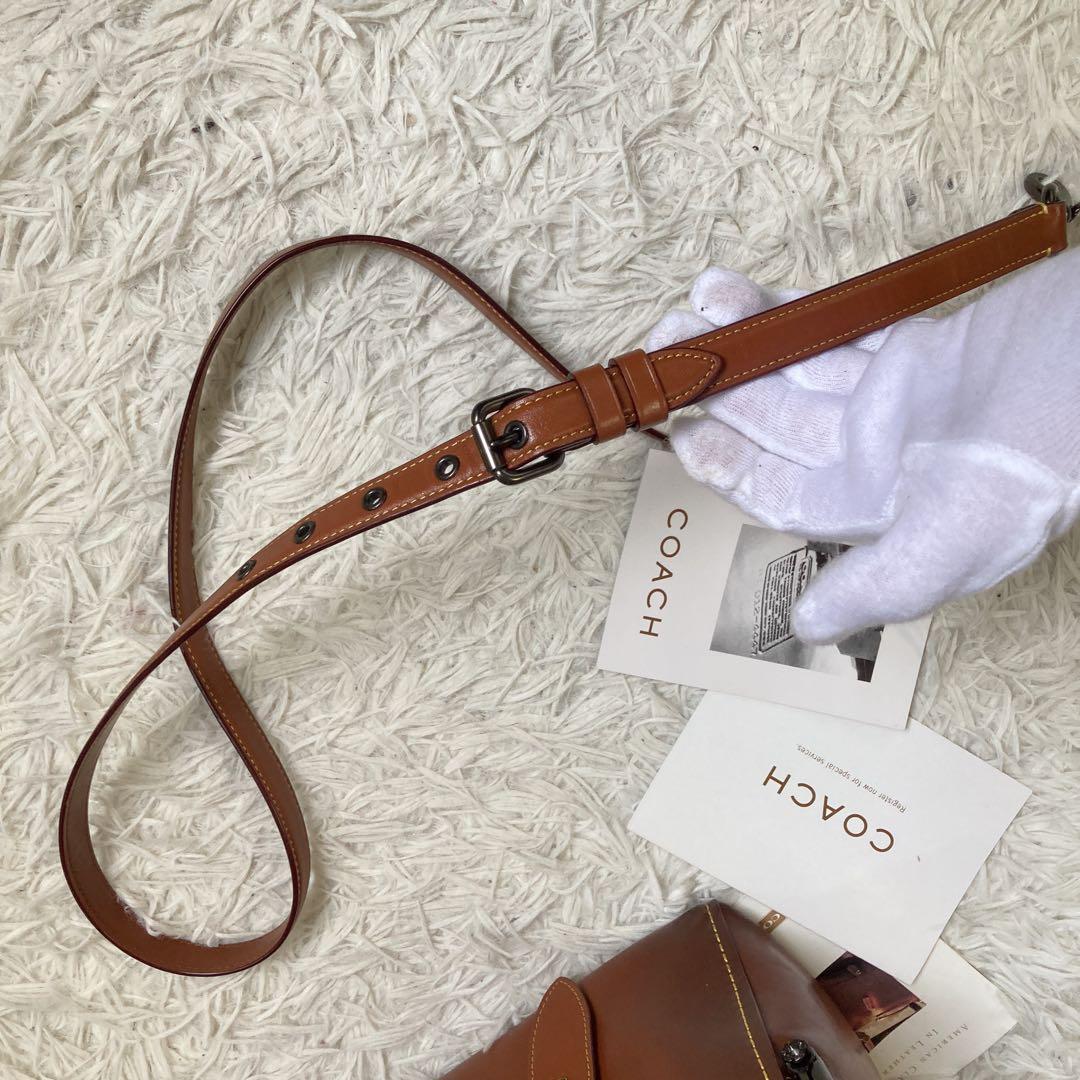 極美品 coach コーチ ミニボストン ティーローズ がま口 2way 茶