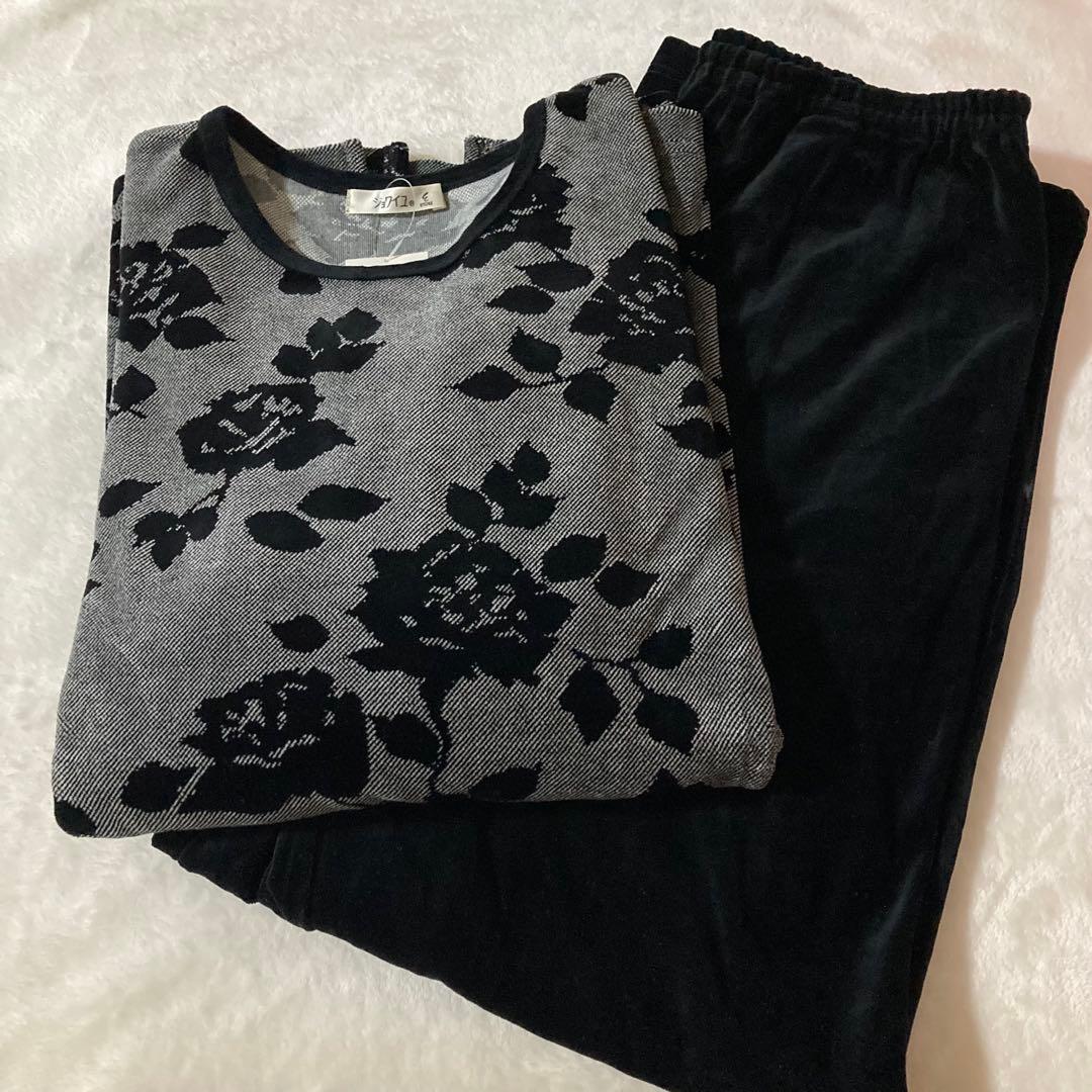 ジョワイユ　エトワール海渡　ベロア　ローズ　薔薇　パジャマ　LL