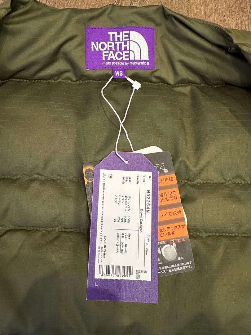 THE NORTH FACE WS ダウンカーディガン　オリーブグリーン