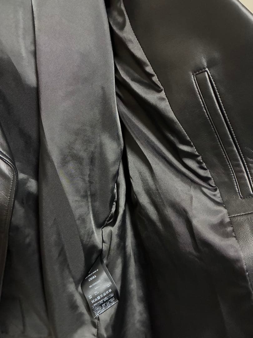 UNITED TOKYO ブラック ラムレザーダブルライダース 4