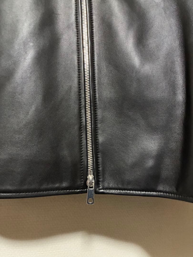 UNITED TOKYO ブラック ラムレザーダブルライダース 4