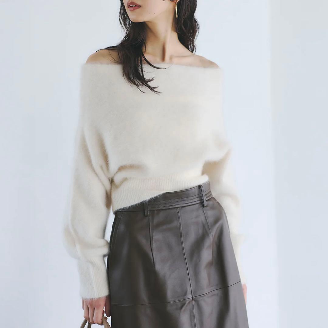 anuans/ラクーンフォックスオフショルニットプルオーバー