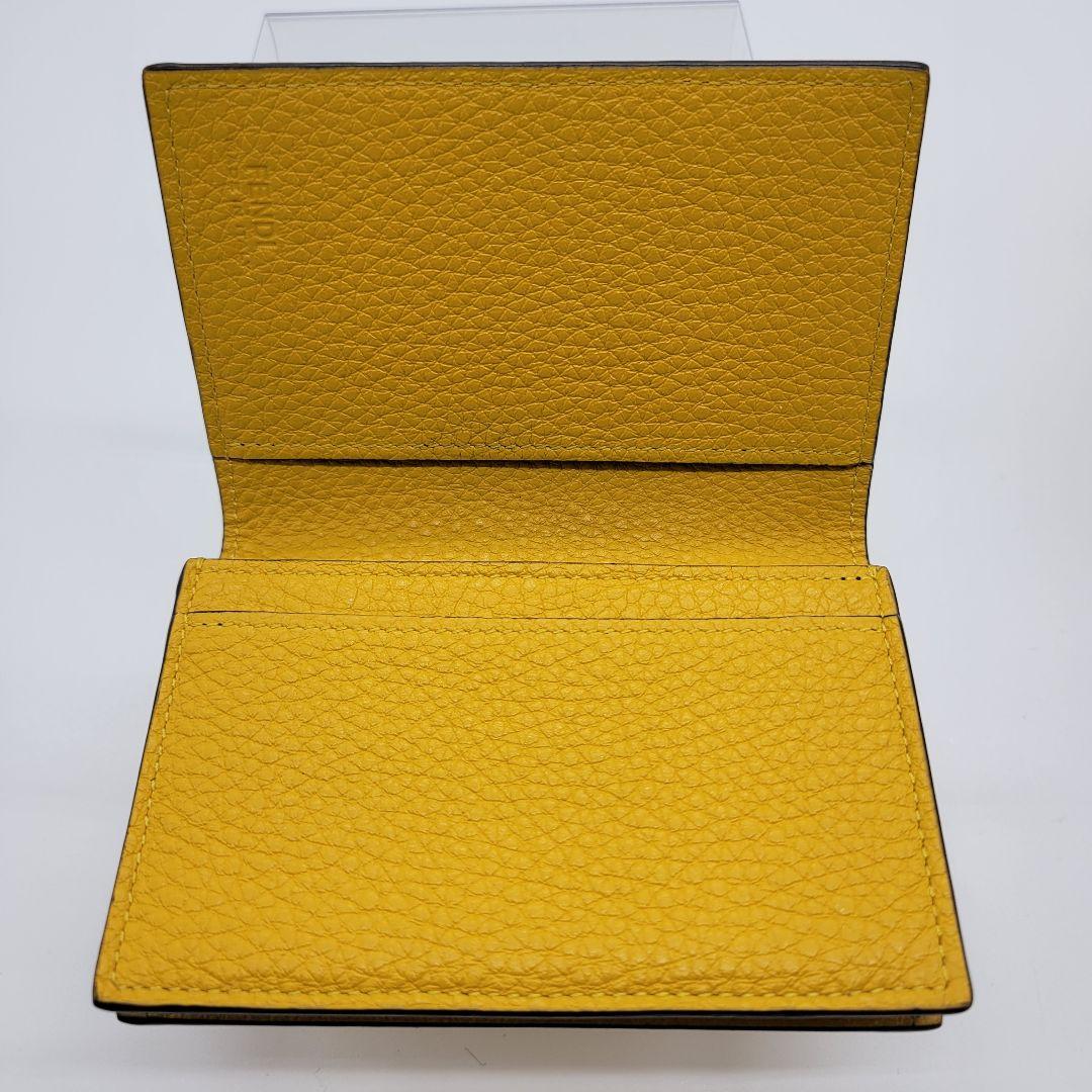 未使用級✨️ FENDI カードケース 名刺入れ エフイズ イエロー レザー