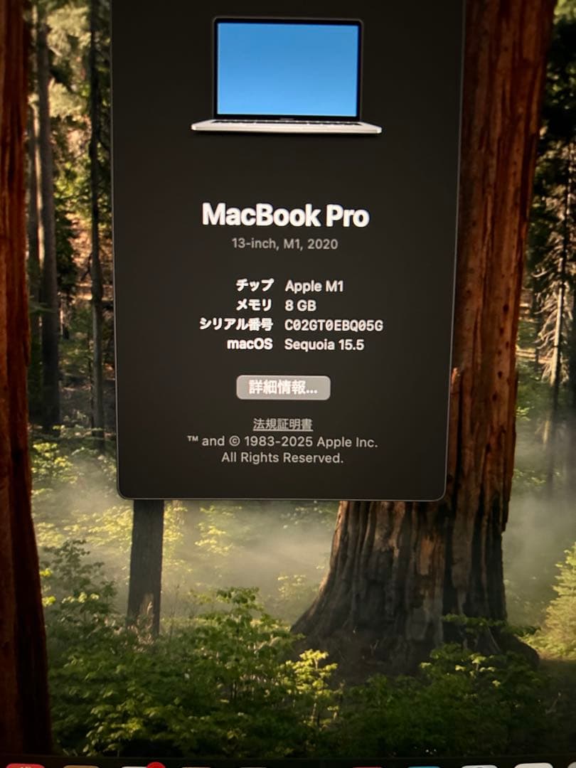 MacBook Pro 13インチ M1 8GB 256GB スペースグレード