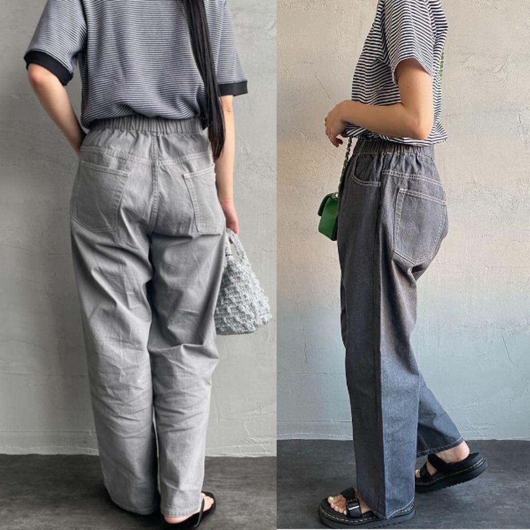 新品タグ付き 日本製 DANTON ダントン カラーデニム イージーパンツグレー