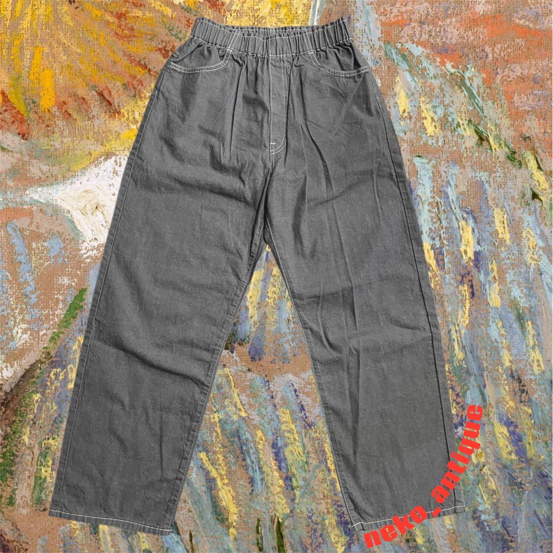 新品タグ付き 日本製 DANTON ダントン カラーデニム イージーパンツグレー