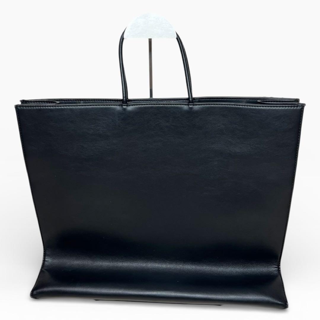 DIESEL ブラック レザートートバッグ 3D ショッパー 2wey tote