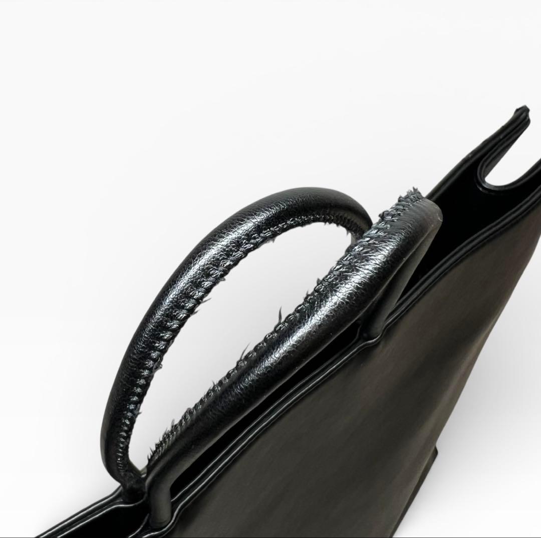 DIESEL ブラック レザートートバッグ 3D ショッパー 2wey tote