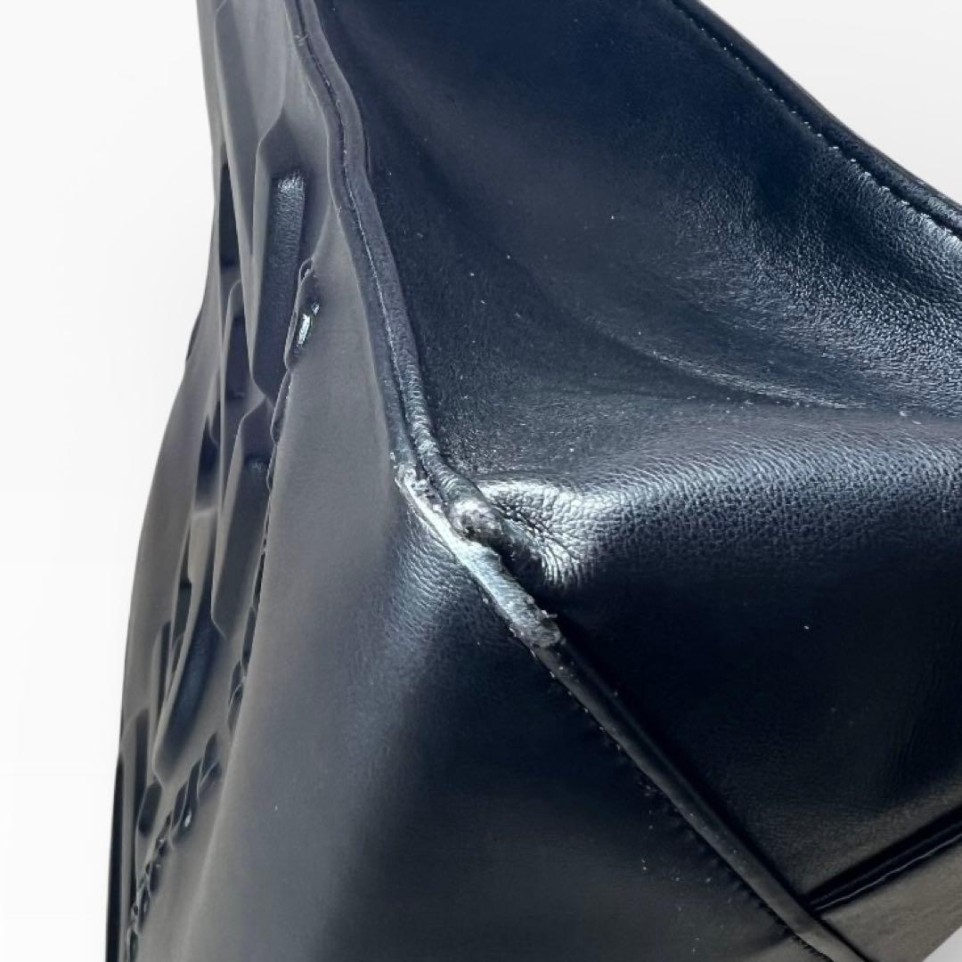 DIESEL ブラック レザートートバッグ 3D ショッパー 2wey tote