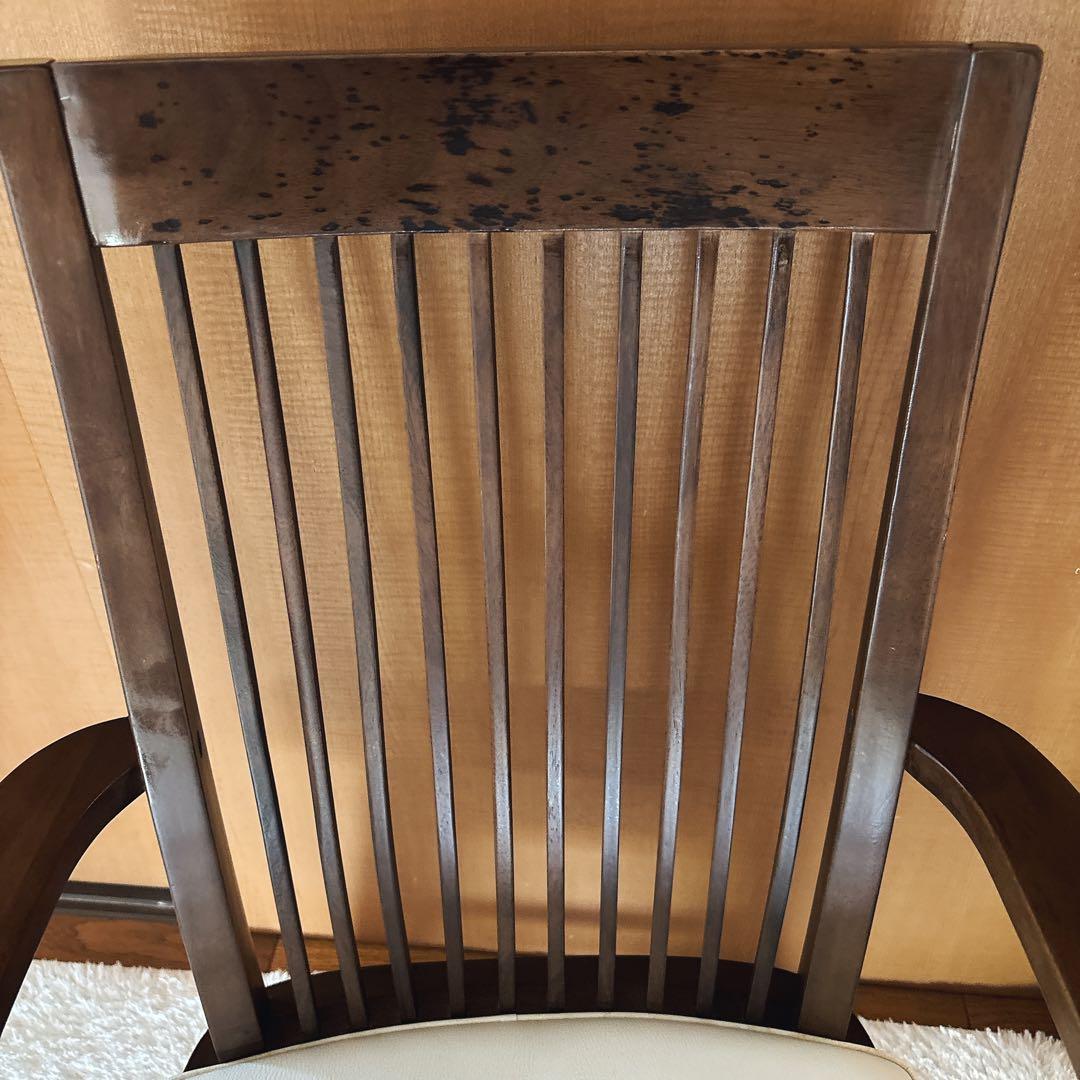 美品】ダイニングチェア アームチェア 木製 ウッド チェア 椅子 回転 イス