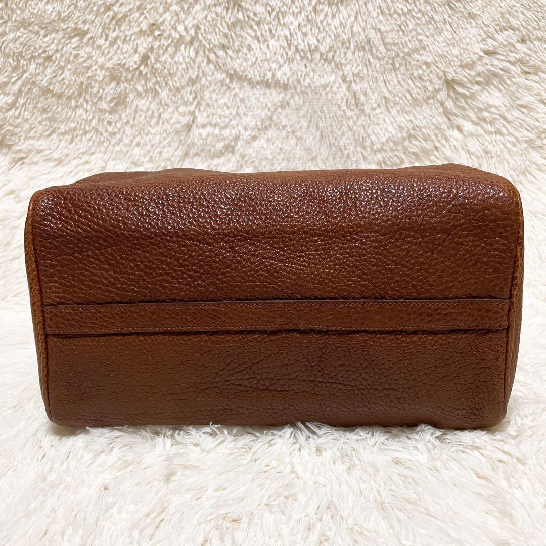 RALPH LAUREN ラルフローレン ボストンバッグ ブラウン シボ革