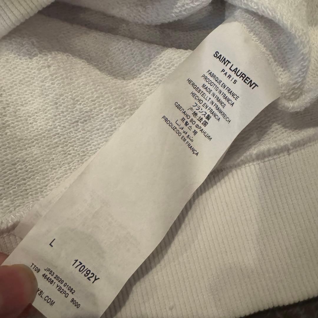 SAINT LAURENT サンローラン シグニチャーホワイトパーカー Lサイズ