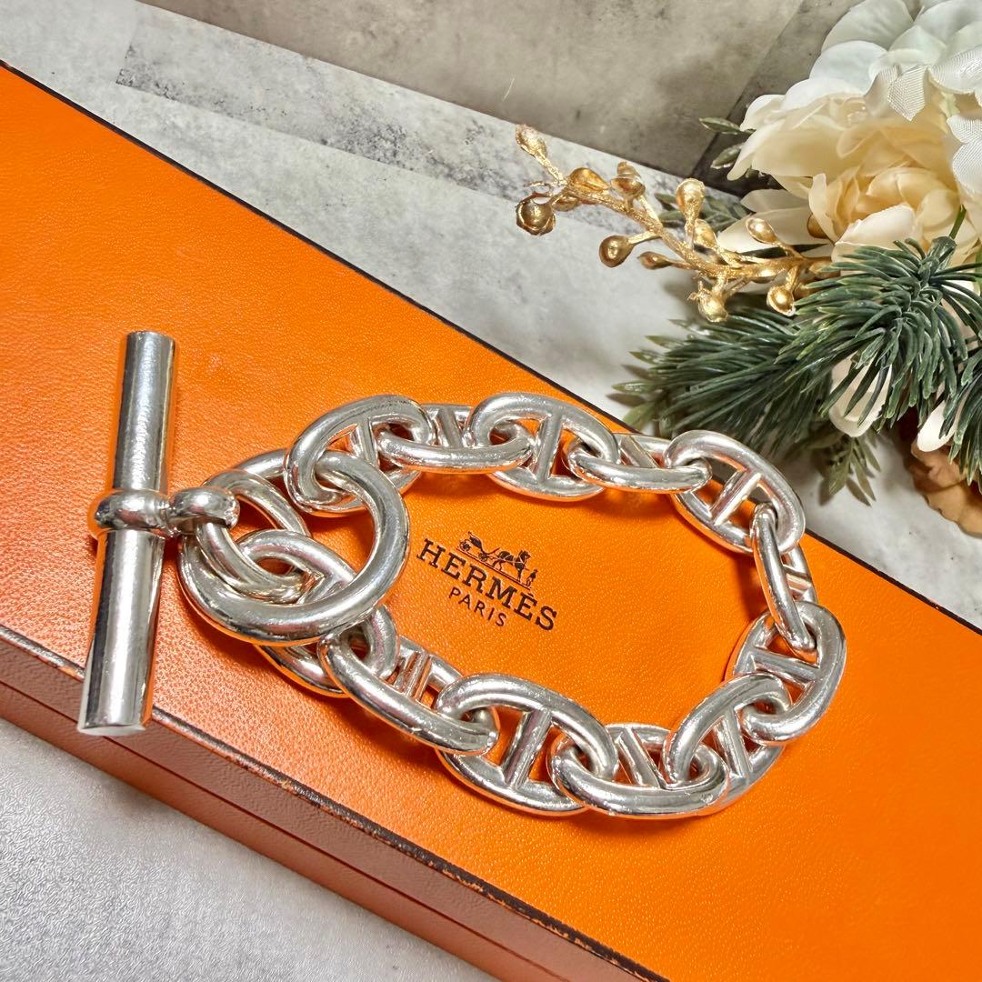 エルメス シェーヌダンクル 925 TGM 12コマ ブレスレット 箱付き