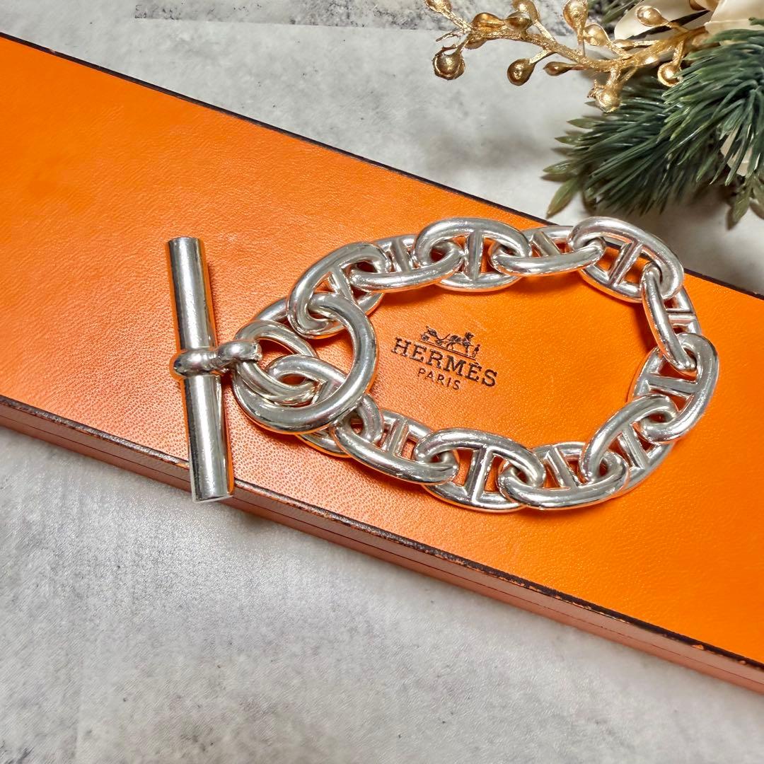 エルメス シェーヌダンクル 925 TGM 12コマ ブレスレット 箱付き