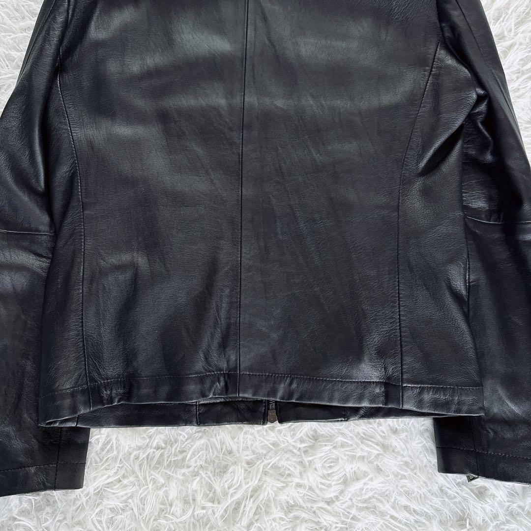 【EPOCA UOMO】シングルライダース 羊革 ブラック 46サイズ