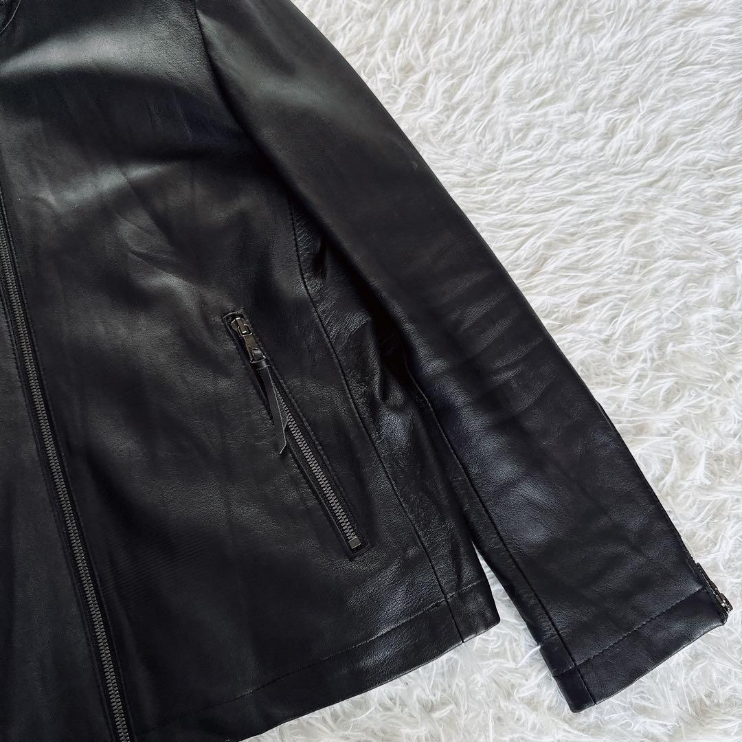 【EPOCA UOMO】シングルライダース 羊革 ブラック 46サイズ