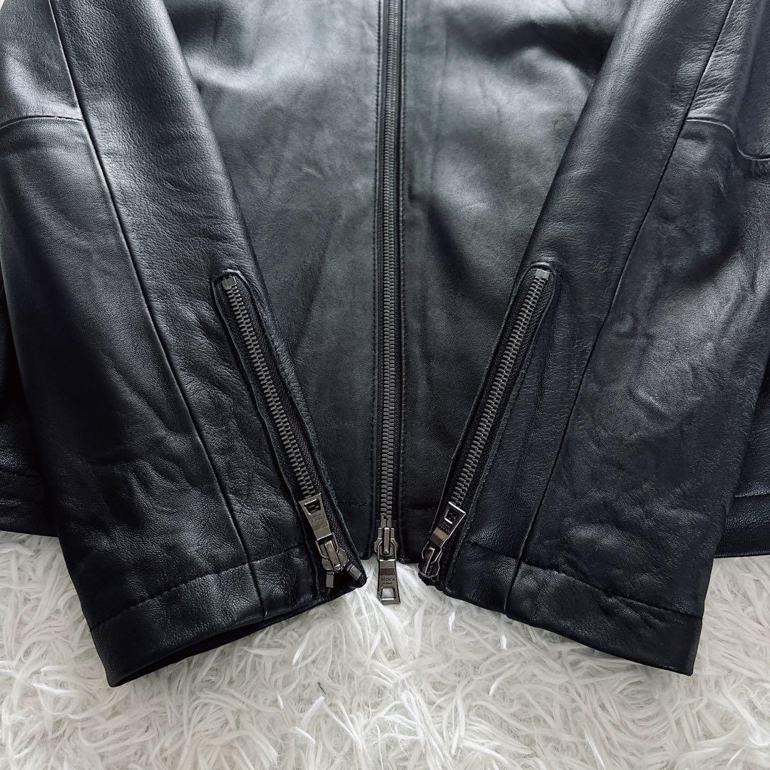 【EPOCA UOMO】シングルライダース 羊革 ブラック 46サイズ