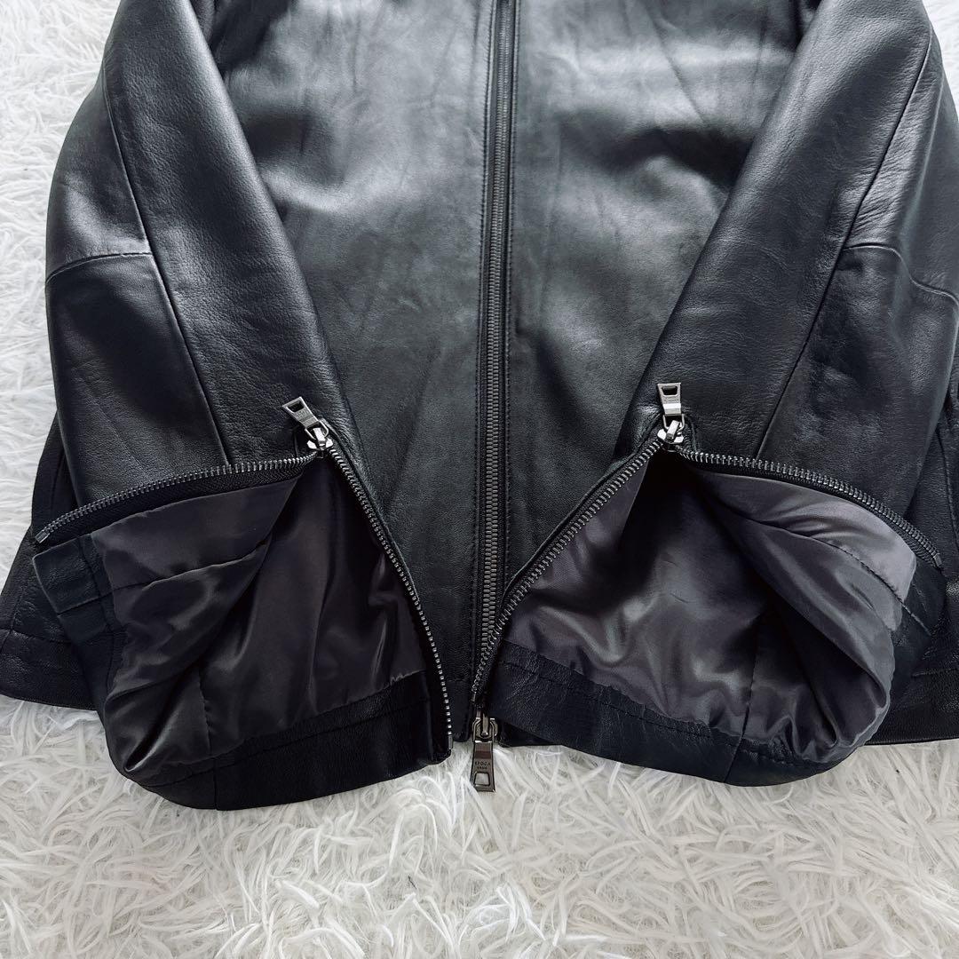 【EPOCA UOMO】シングルライダース 羊革 ブラック 46サイズ