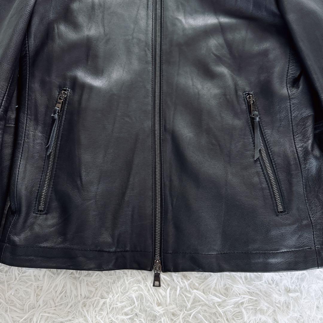 【EPOCA UOMO】シングルライダース 羊革 ブラック 46サイズ