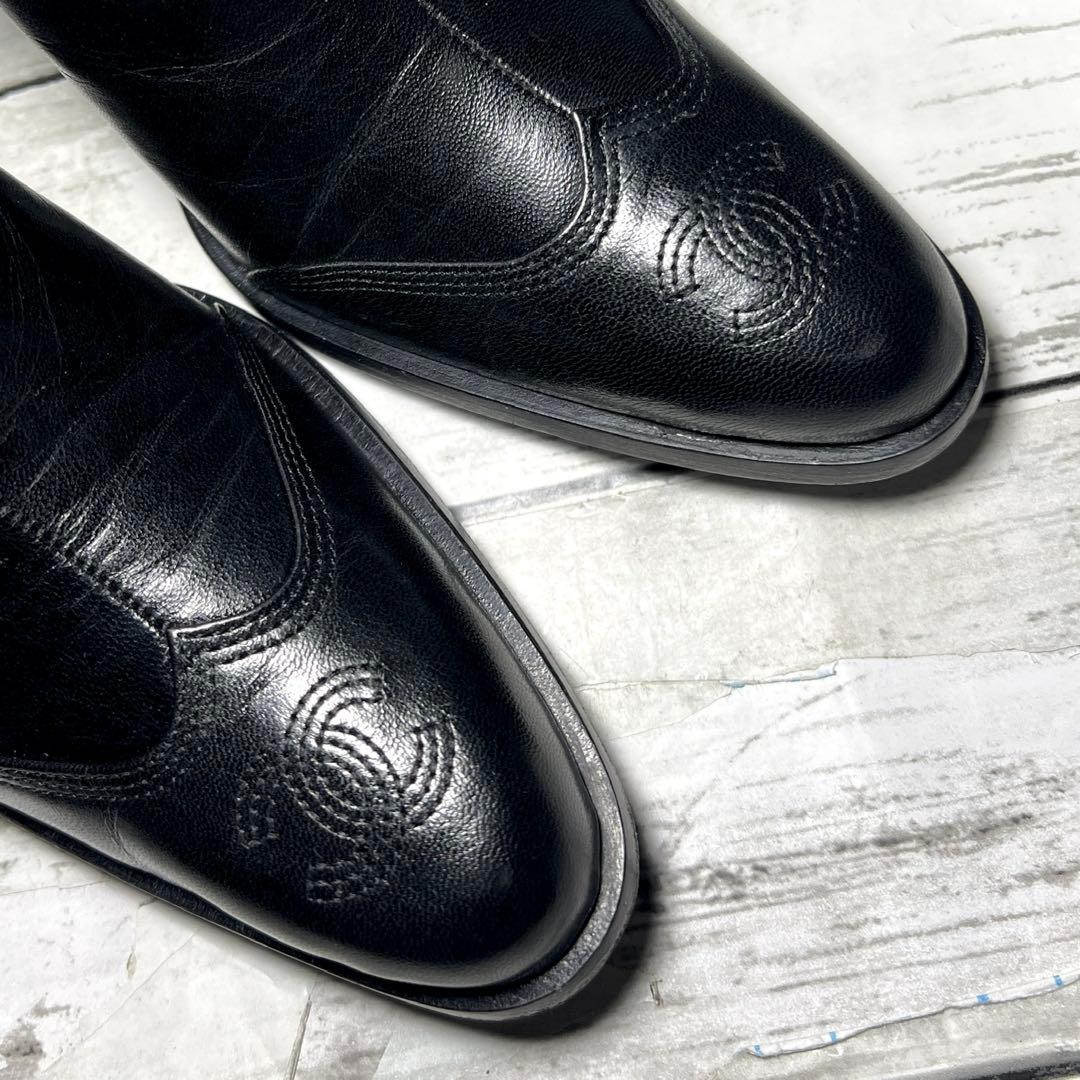 箱付きCHANELシャネル サイドゴアショートブーツ36ココマーク黒ブラック23