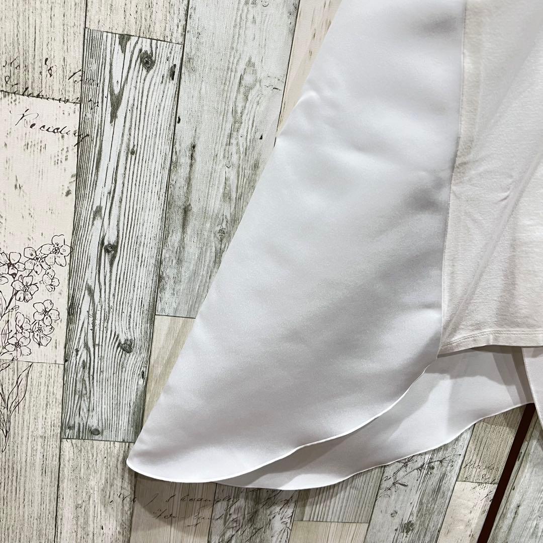 極美品　ヨーコチャン　トップス　38 ドッキング　フリル　白　ホワイト