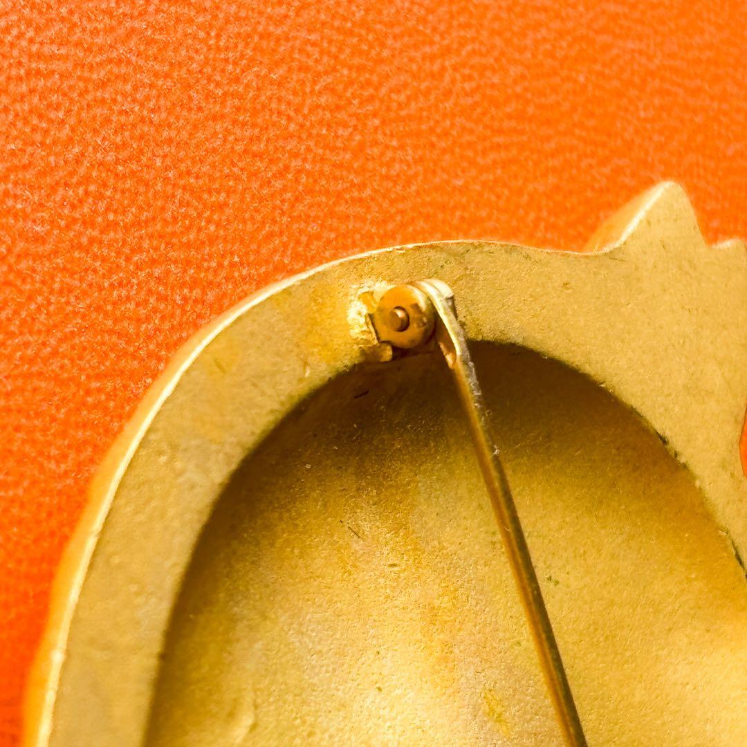 HERMES エルメス ラージ ブローチ シュバル ゴールドカラー ホース 馬