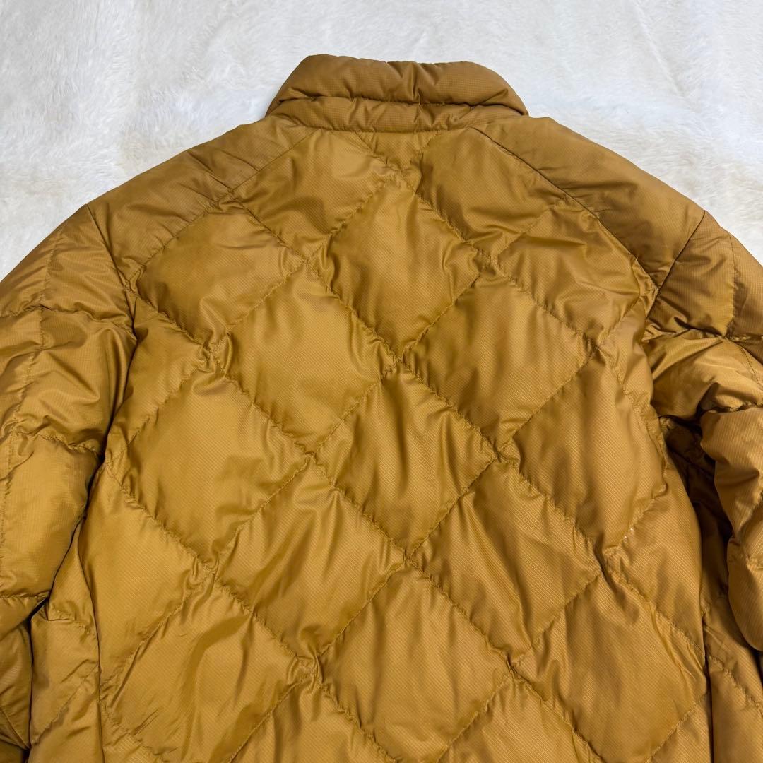 モンベル725FPライトネージュダウンジャケットLサイズ 黄ドローコード短丈