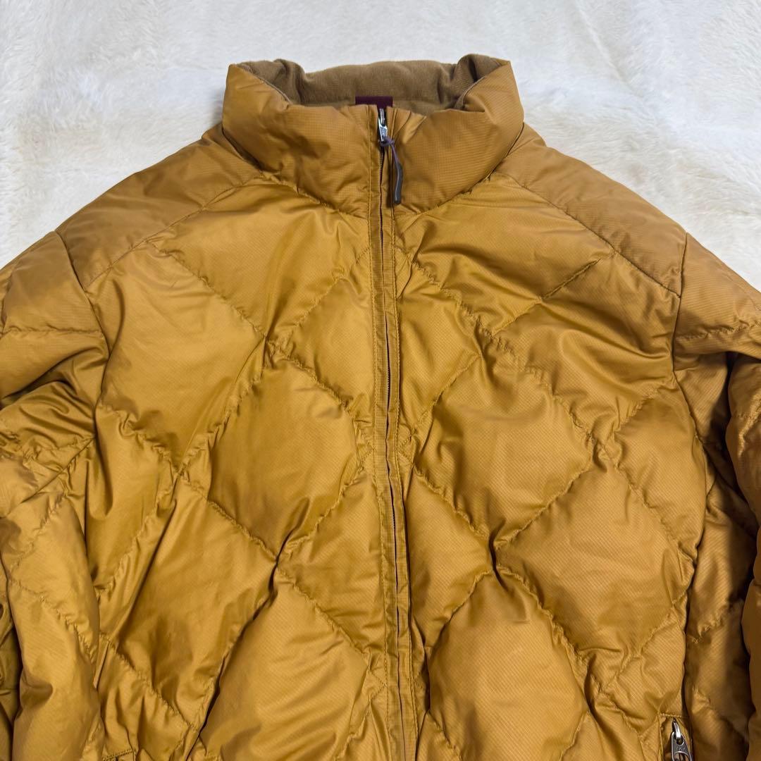 モンベル725FPライトネージュダウンジャケットLサイズ 黄ドローコード短丈