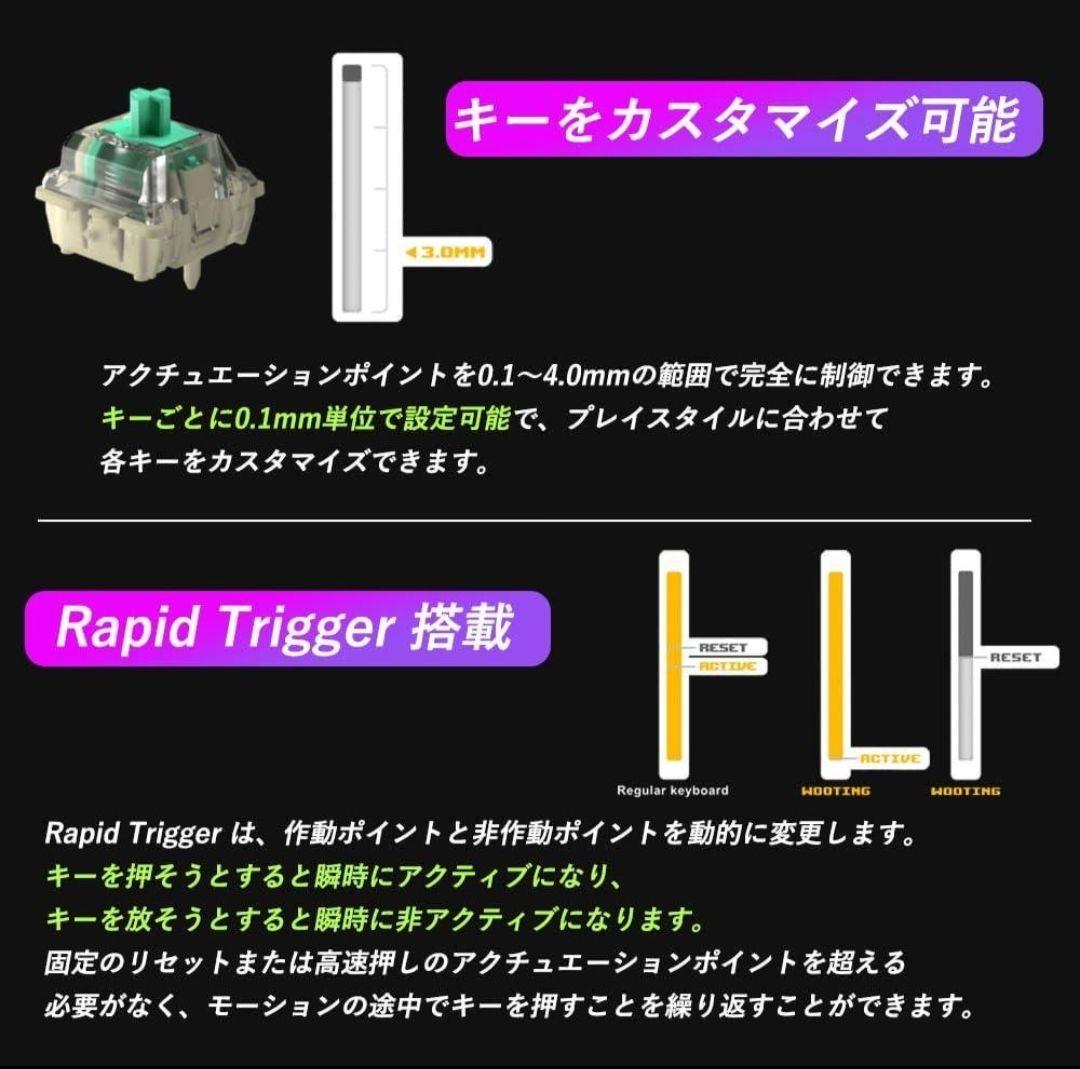 Wooting 60HE+ ゲーミングキーボード US配列 ラピッドトリガー