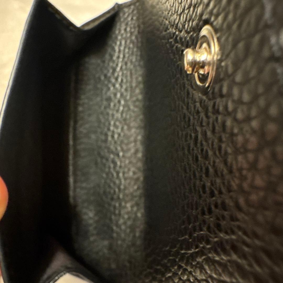 期間限定SALE❣️MARNI 三つ折り財布 黒 レザー ロゴ刺繍