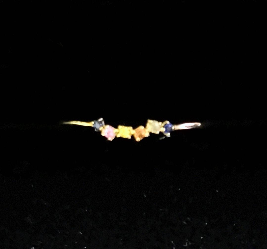 らら　10金 カラーサファイアリング　15号